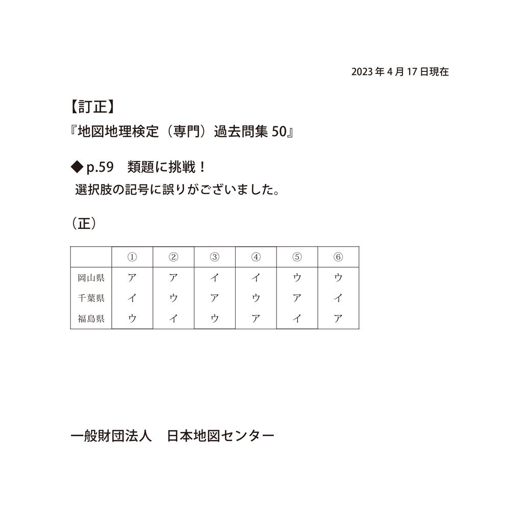 地図地理検定(専門)過去問集50