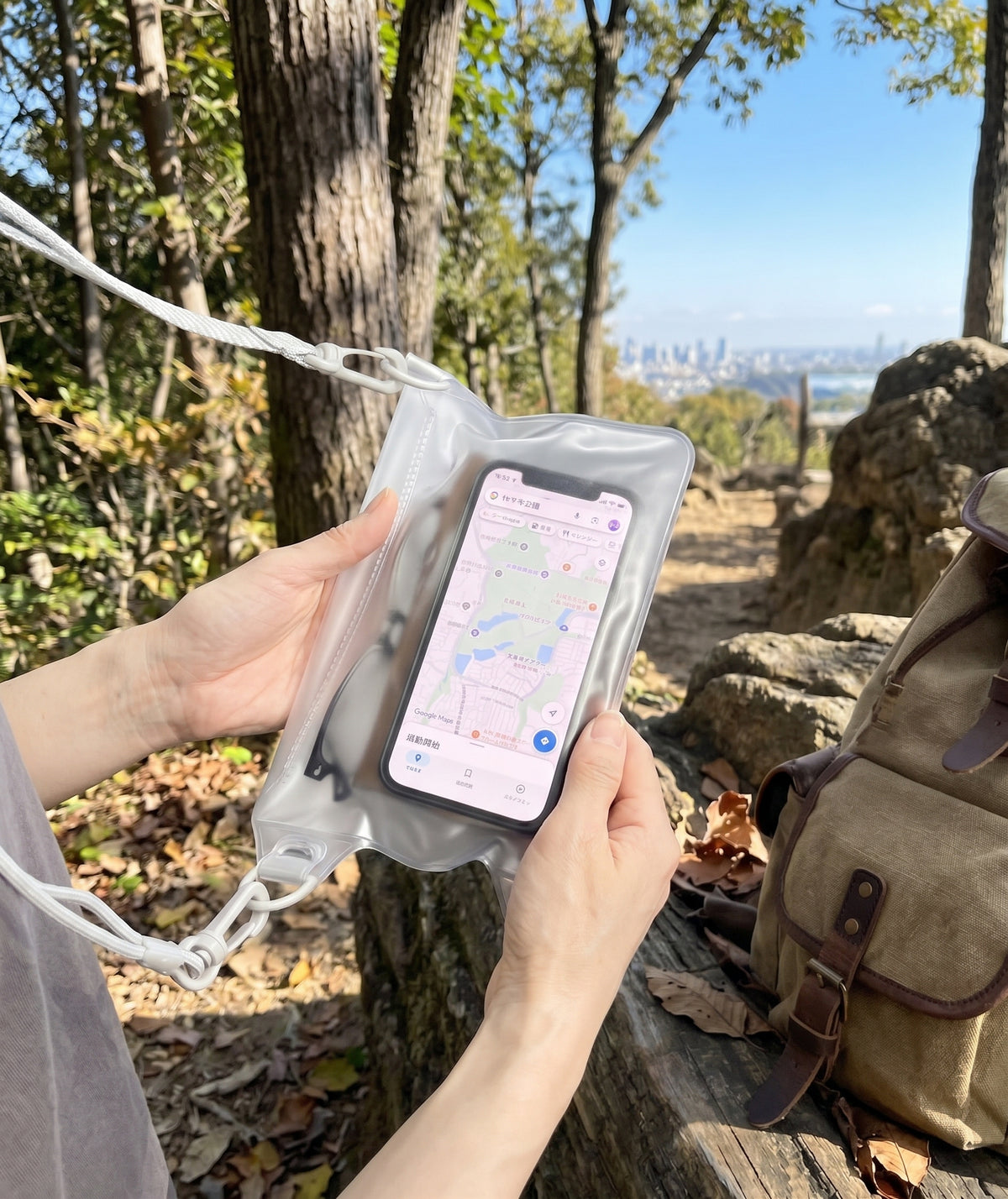 【登山・ハイキングに最適】フロストクリア・2WAY防滴ショルダーバッグ