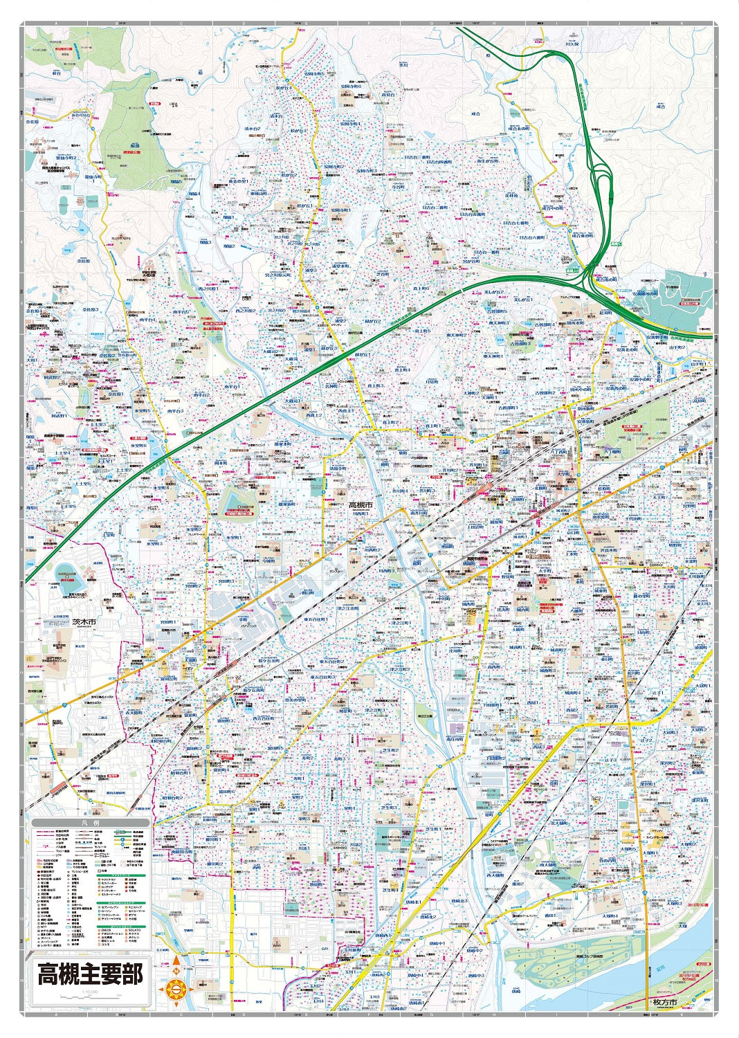 都市地図大阪府 高槻市 島本町