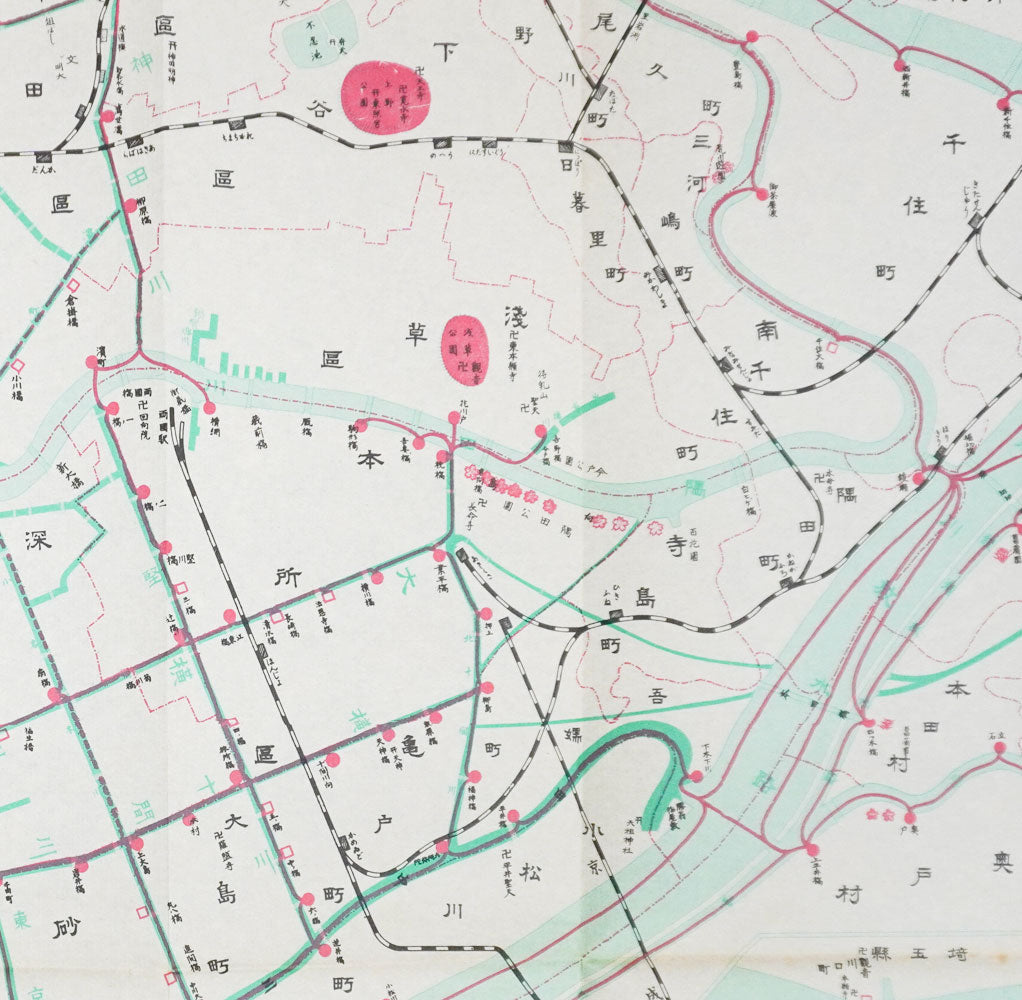 <お取り寄せ> 復刻古地図 帝都急行汽船運轉系統圖(帝都急行汽船運輸系統図)
