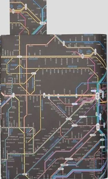 鉄道路線図ブックカバー首都圏日本語ブラック