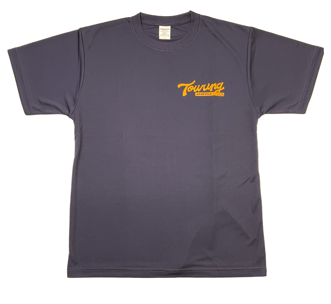 ツーリングマップルオリジナル ドライTシャツ 「ROCKカソリ」 賀曽利隆 40周年記念 旅イズロック バックプリント シルキータッチ 吸水速乾 赤/ターコイズブルー