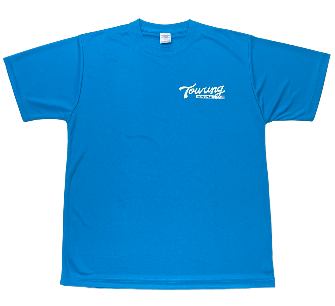 ツーリングマップルオリジナル ドライTシャツ 「ROCKカソリ」 賀曽利隆 40周年記念 旅イズロック バックプリント シルキータッチ 吸水速乾 黒/赤/紺/ターコイズブルー