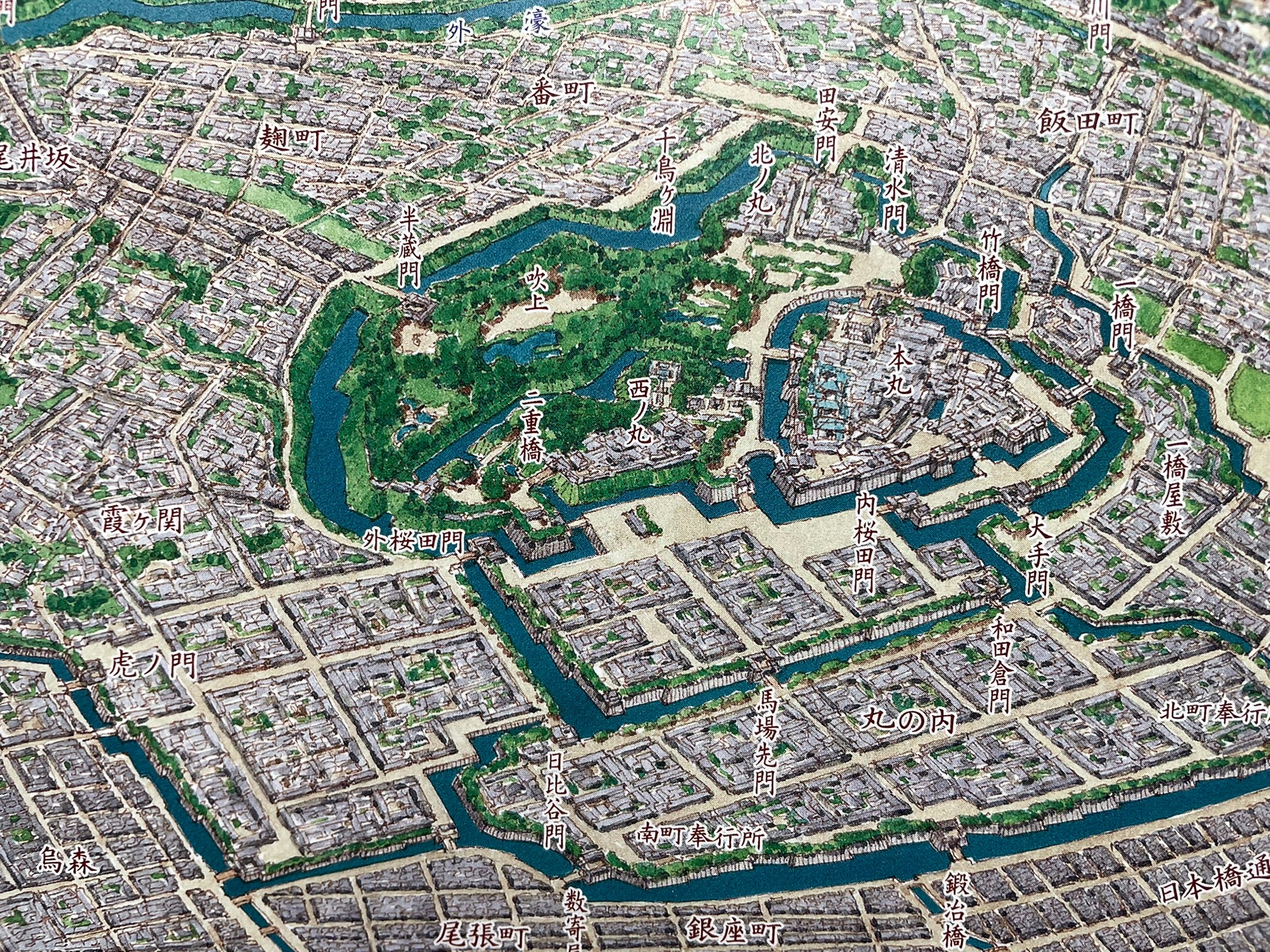 江戸時代の伝統模様ポスター A1サイズ お取り寄せ＞ 幕末の大江戸図 A1判変形ポスター < 鳥瞰図 歴史