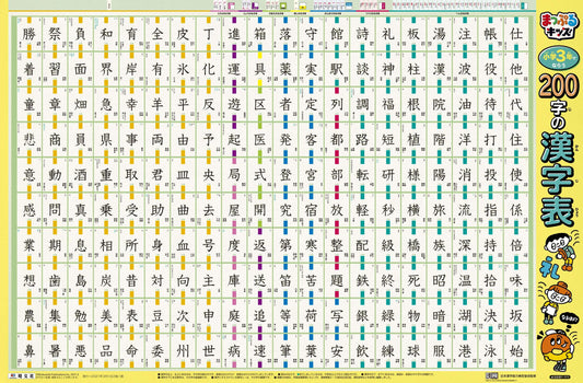 まっぷるキッズ はっておぼえる 小学3年でならう200字の漢字表