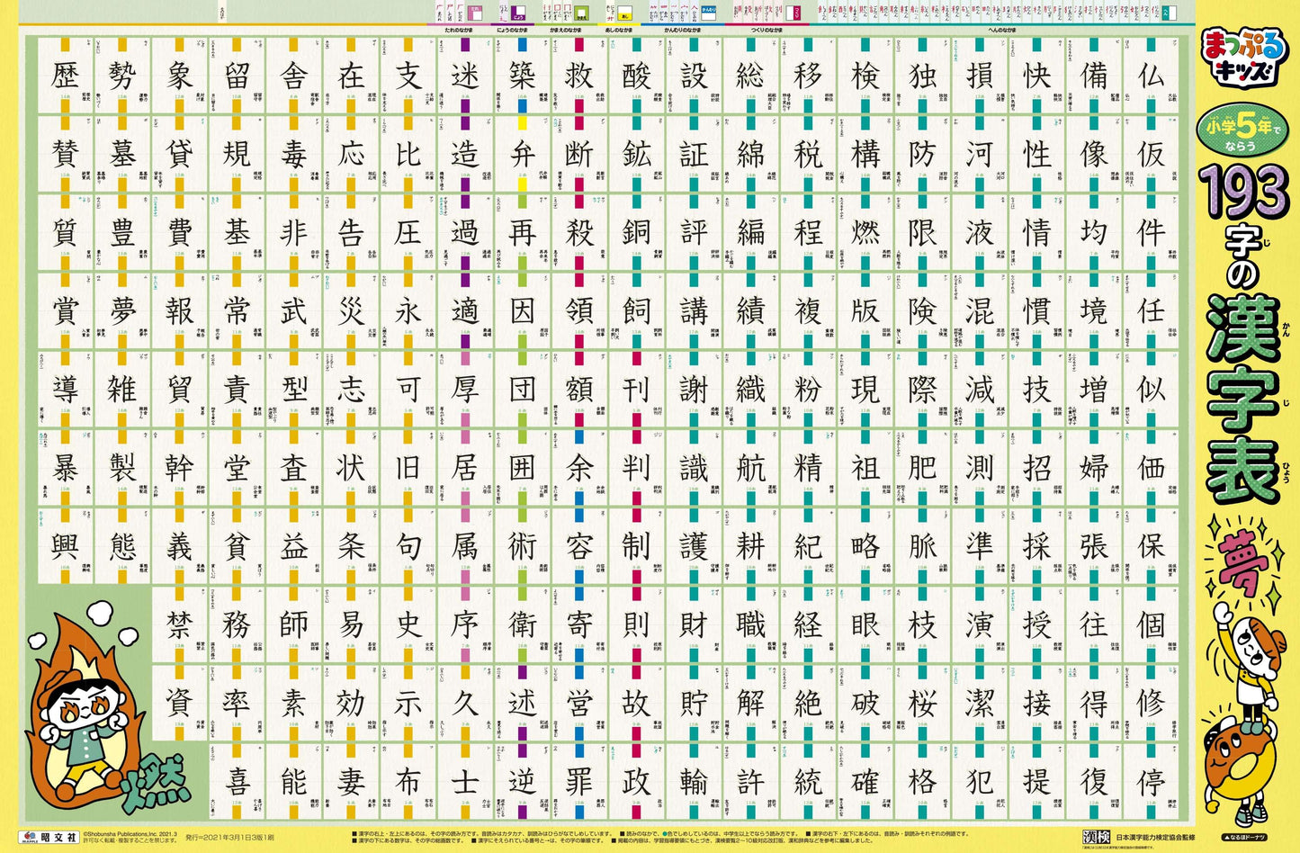 まっぷるキッズ はっておぼえる 小学5年でならう193字の漢字表