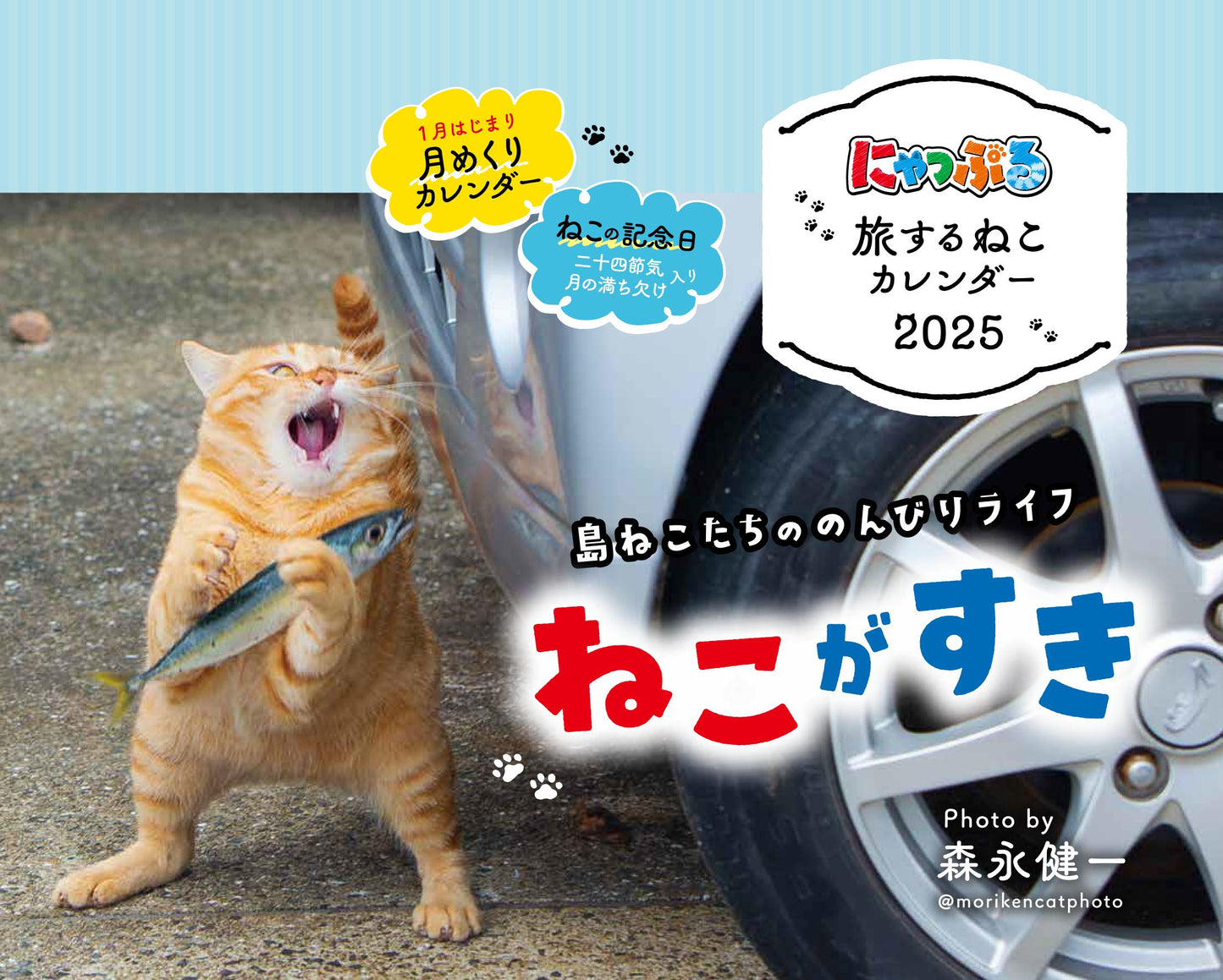 にゃっぷる 旅するねこカレンダー2025 卓上版