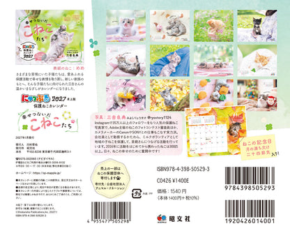 にゃっぷる 保護ねこカレンダー2027 卓上版「幸せつないだこねこたち」／ねこの保護団体への寄付つき