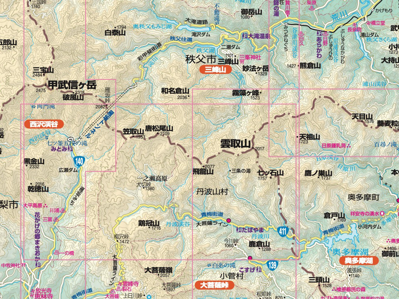 【中古】 奥多摩・秩父 相模湖・西沢渓谷 ２０００ー０１年版/昭文社 山と高原地図 奥多摩・奥秩父総図 2026 – 昭文社オンラインストア