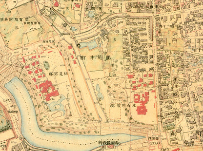 明治前期測量中央官衙街2千分1彩色地図