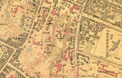 明治前期測量中央官衙街2千分1彩色地図