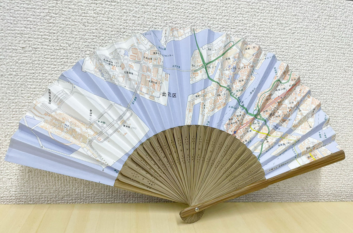 地図扇子 大阪港（大阪・関西万博2025会場周辺）