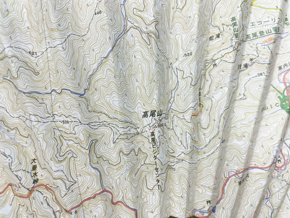 地図扇子 高尾山