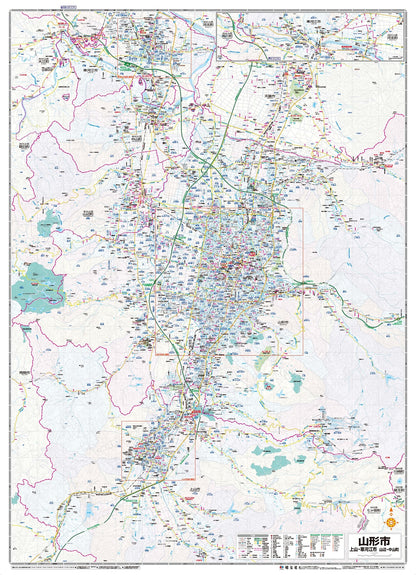 都市地図山形県 山形市 上山・寒河江市 山辺・中山町