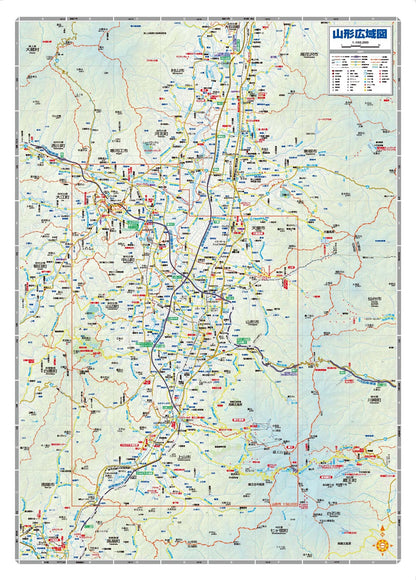 都市地図山形県 山形市 上山・寒河江市 山辺・中山町