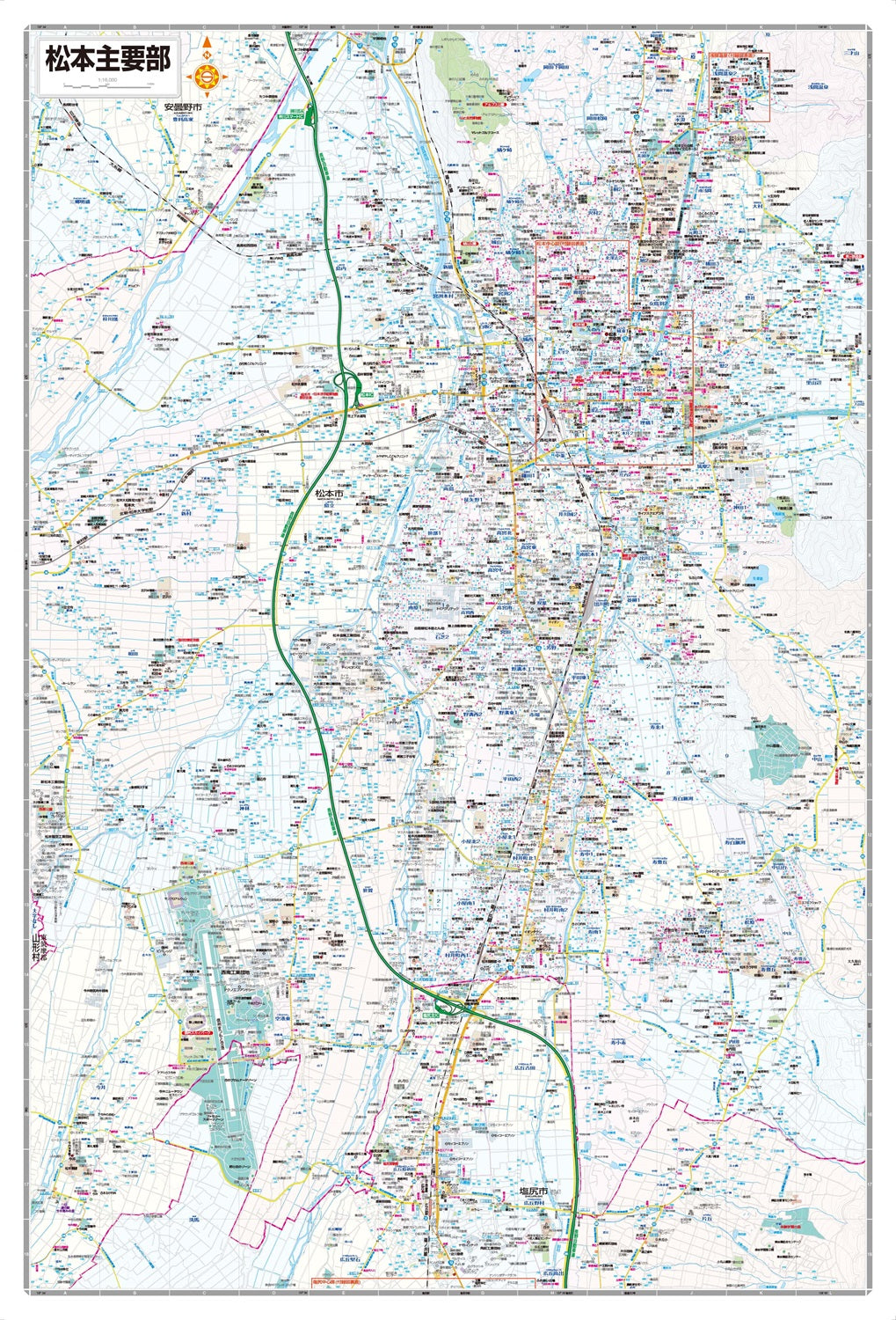 都市地図 長野県 松本市 塩尻・安曇野市  山形・朝日村