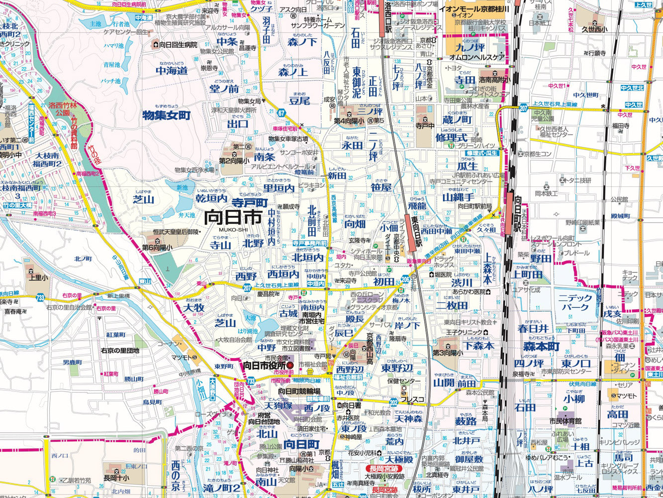 都市地図京都府 長岡京・向日市 大山崎・島本町 洛西ニュータウンの画像3