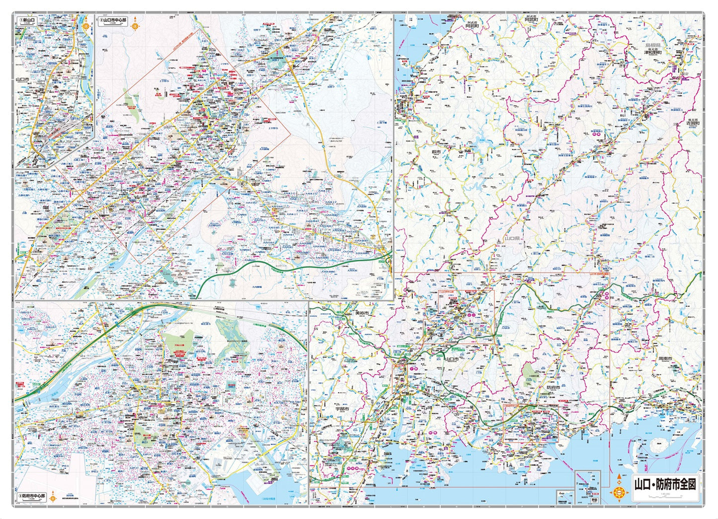 都市地図山口県 山口市 防府市