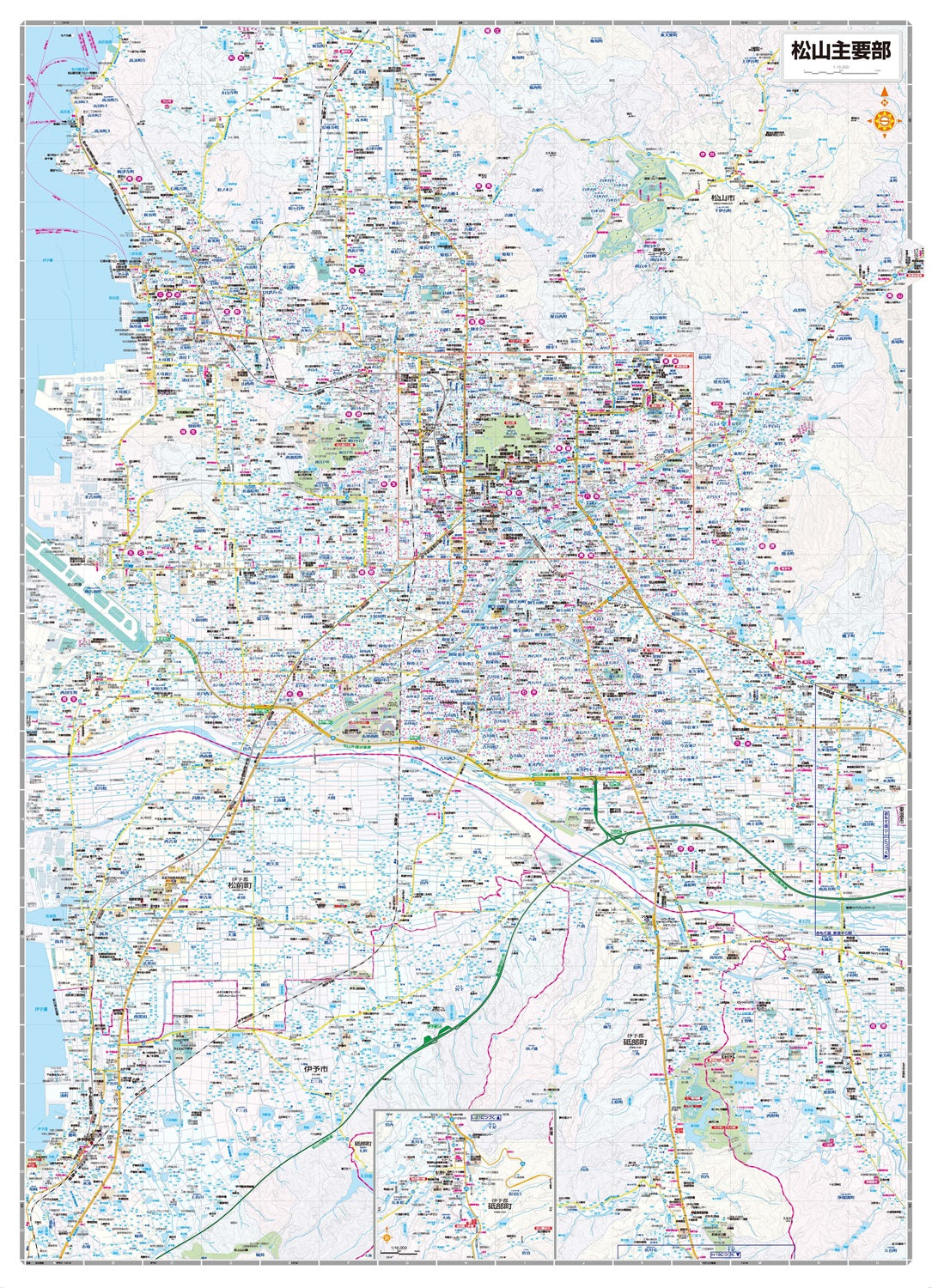 都市地図愛媛県 松山市 伊予・東温市  松前・砥部町