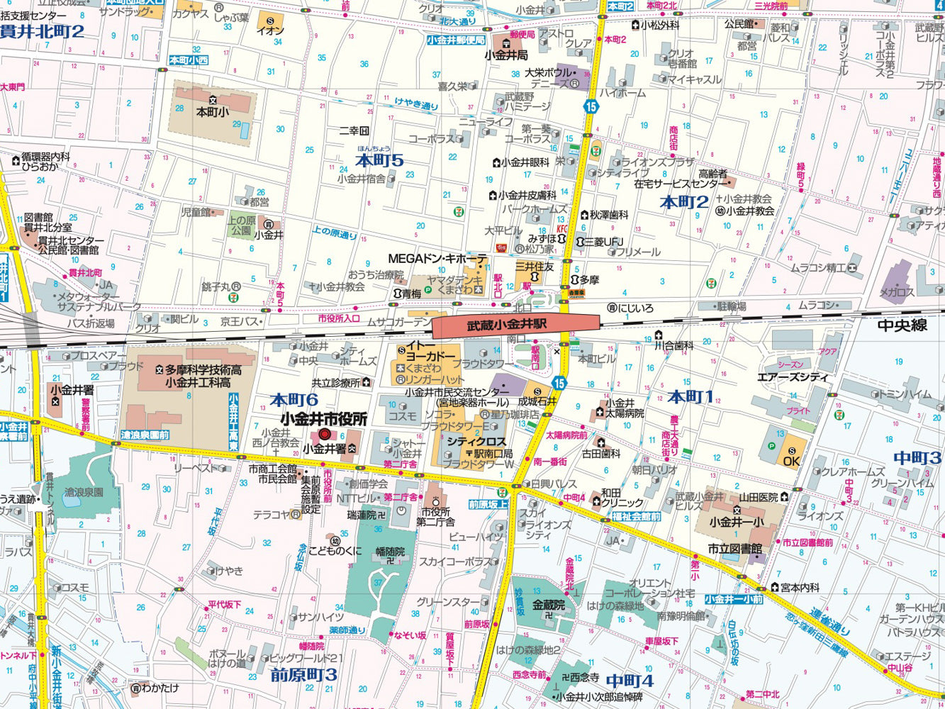 都市地図東京都 小金井市