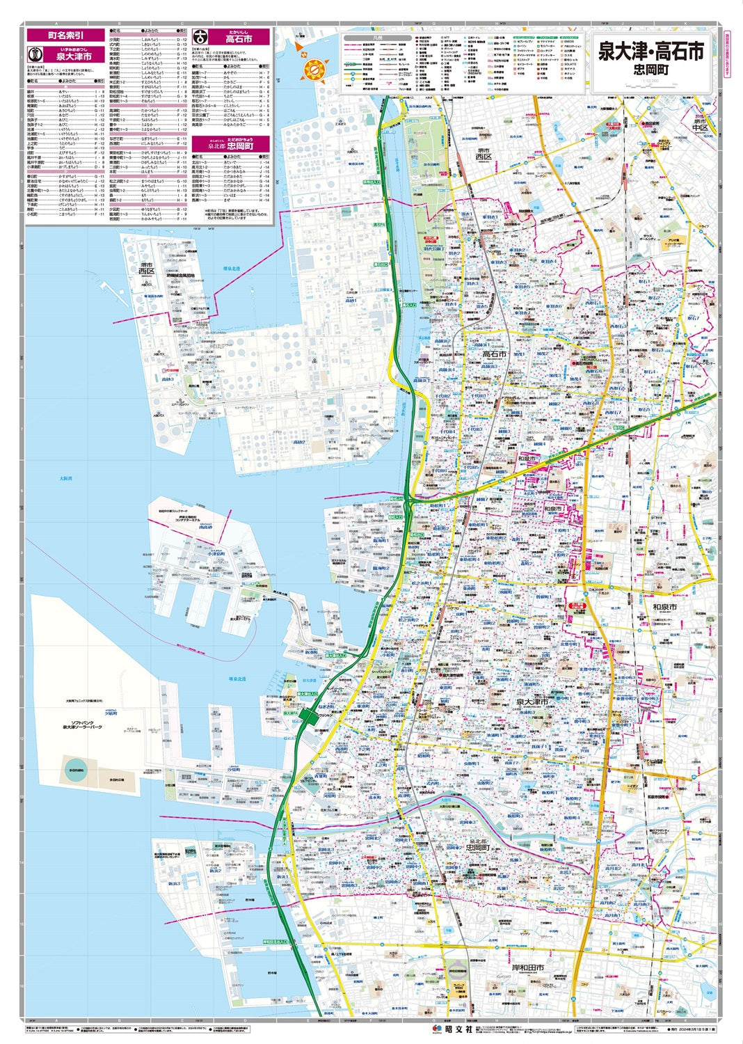 都市地図 大阪府 泉大津・高石市 忠岡町