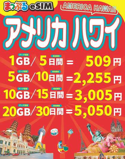 まっぷるeSIM アメリカ ハワイ