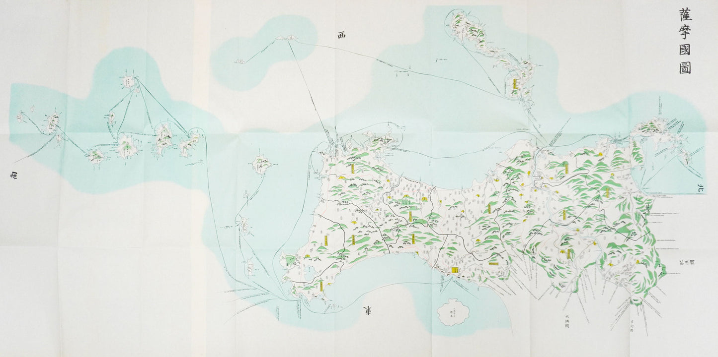 ＜お取り寄せ＞  復刻古地図 江戸末期 薩摩國圖（薩摩絵図）