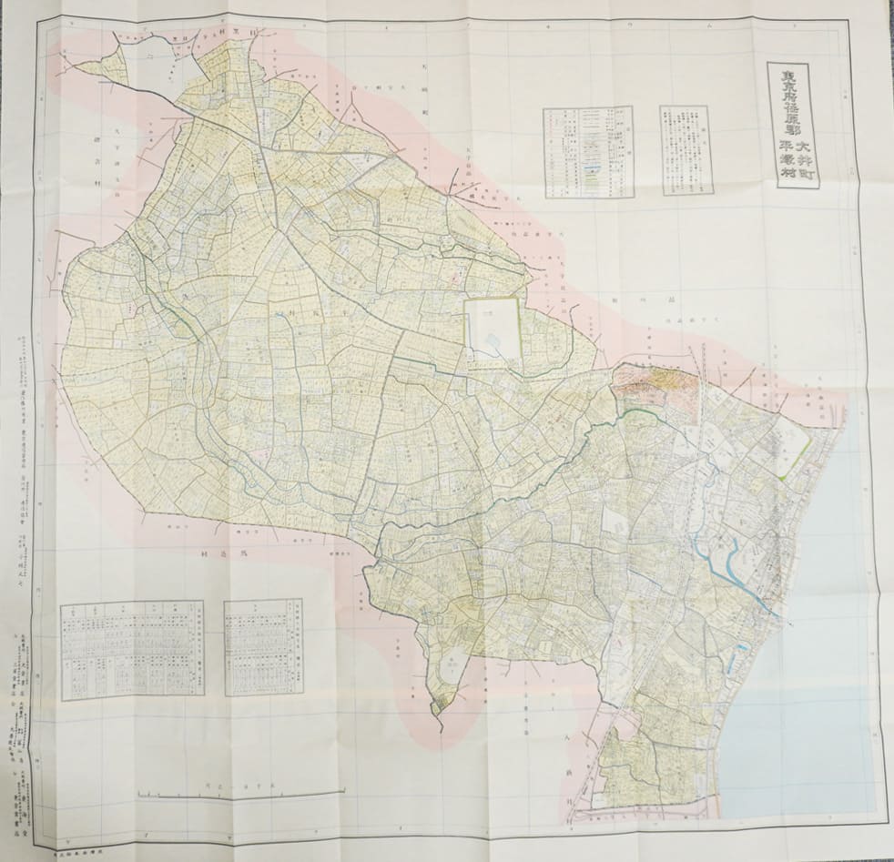 東京市近傍郡部町村番地界入地図　明治44年調査　東京逓信管理局 編　人文社版 お取り寄せ＞ 復刻古地図 明治40年 東京市15区 近傍34町村 番地界入 32