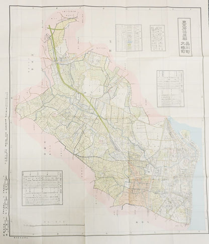 ＜お取り寄せ＞ 復刻古地図 明治40年 東京市15区 近傍34町村 番地界入　18.荏原郡品川町・大崎町