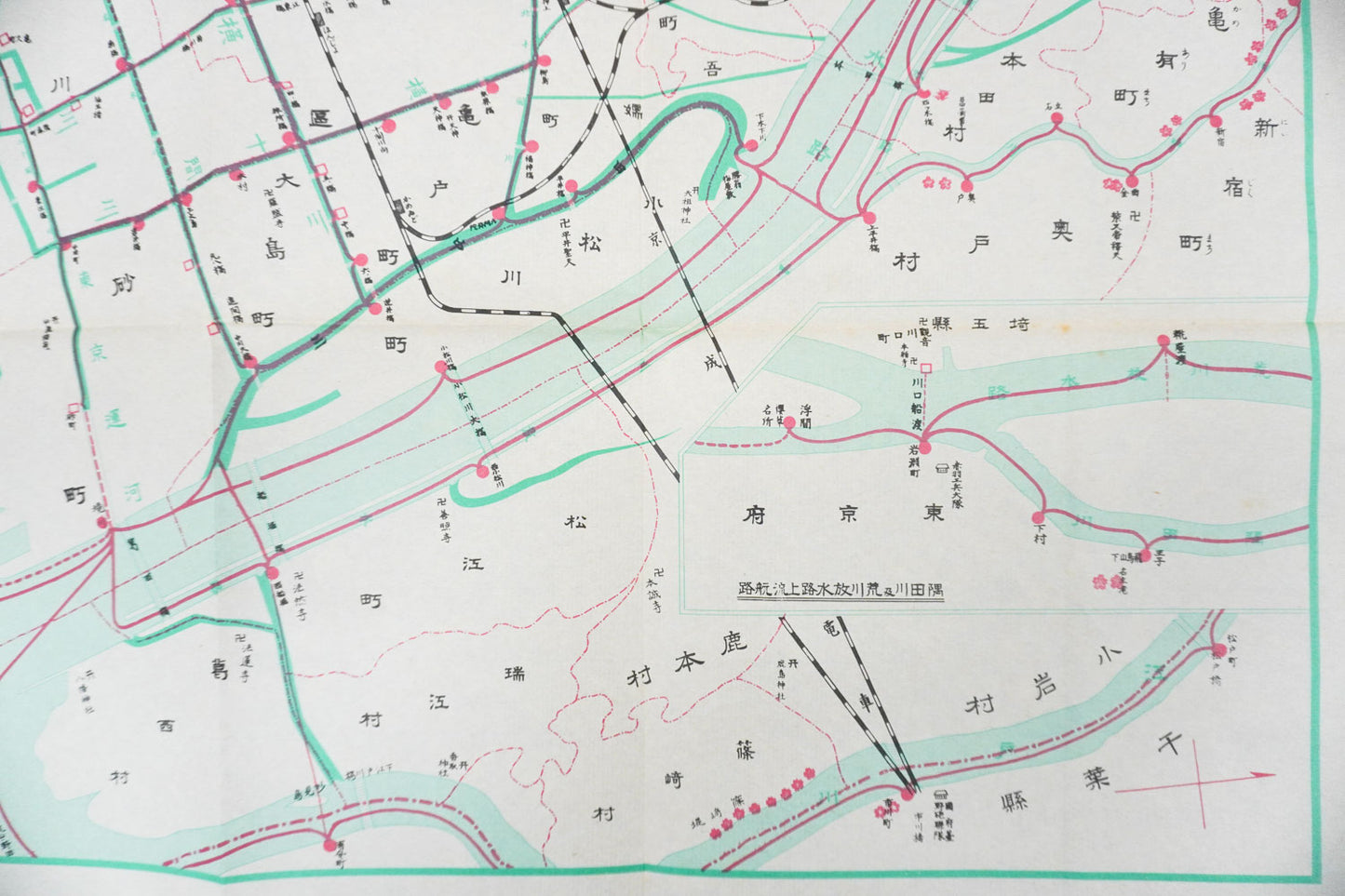 ＜お取り寄せ＞  復刻古地図 帝都急行汽船運轉系統圖（帝都急行汽船運輸系統図）