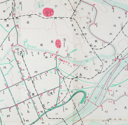 ＜お取り寄せ＞  復刻古地図 帝都急行汽船運轉系統圖（帝都急行汽船運輸系統図）