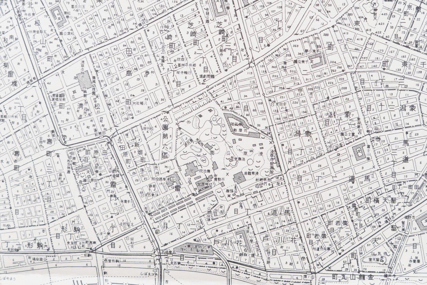 レトロ　1977年東京都区内地図　旺文社発行 お取り寄せ＞ 復刻古地図 昭和十六年 大東京三十五区内 13.浅草區詳細