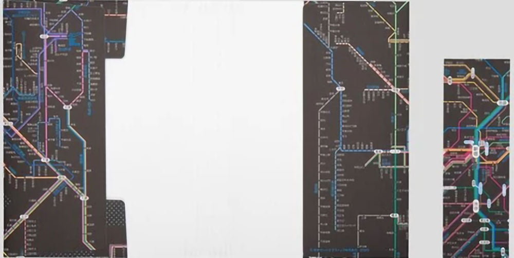 鉄道路線図ブックカバー首都圏日本語ブラック