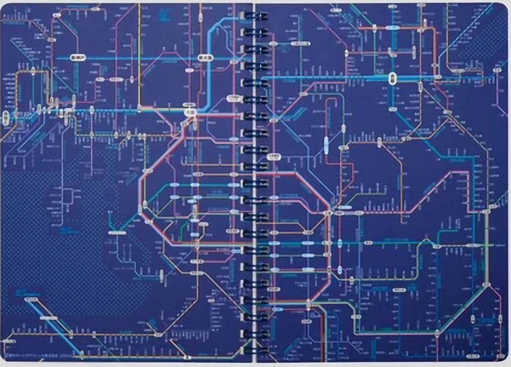 鉄道路線図リングノート関西日本語ブルー