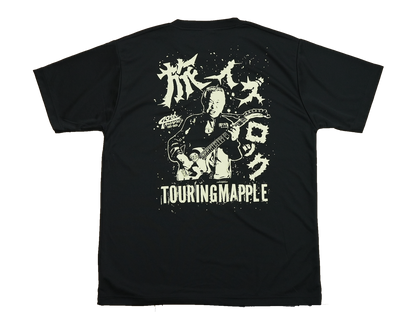 ツーリングマップルオリジナル ドライTシャツ 「ROCKカソリ」 賀曽利隆 40周年記念 旅イズロック バックプリント シルキータッチ 吸水速乾 黒/赤