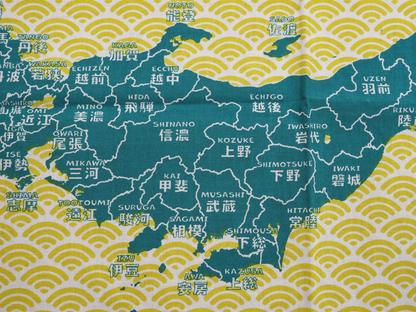 ツーリングマップルオリジナル 手ぬぐい 「旧国地図」 令制国 旧国名 日本地図 青海波 和柄 綿100% 日本製
